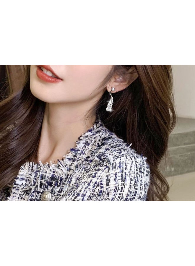 J.J Hand made Pearl Feather Shaped Earrings - Image 4