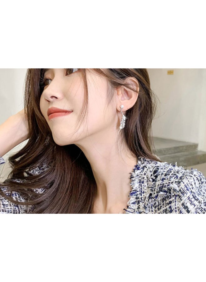 J.J Hand made Pearl Feather Shaped Earrings - Image 5