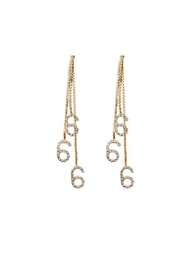 J.J Hand made Creative 666 Long Tassel Earrings