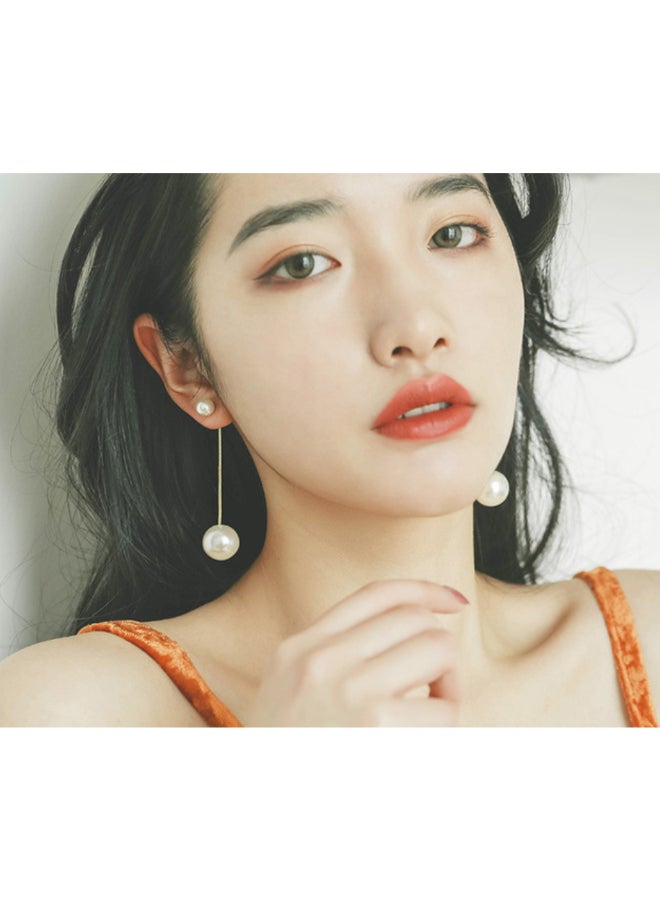 J.J Hand made Long Pearl Dangle Earrings - Image 3