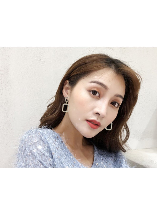 J.J Hand made Rhinestone Rectangle Fashionable Earrings - Image 5