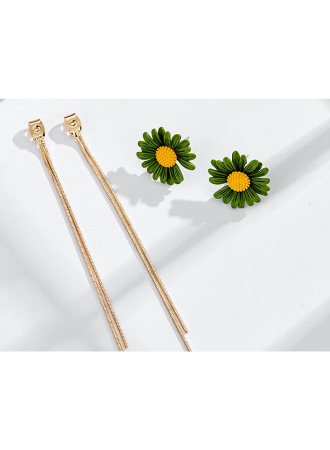 J.J Hand made - Daisy Long Tassel Flower Earrings - Image 1