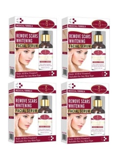 4-Piece Remove Scars Whitening Facial Serum Multicolour 4x30ml