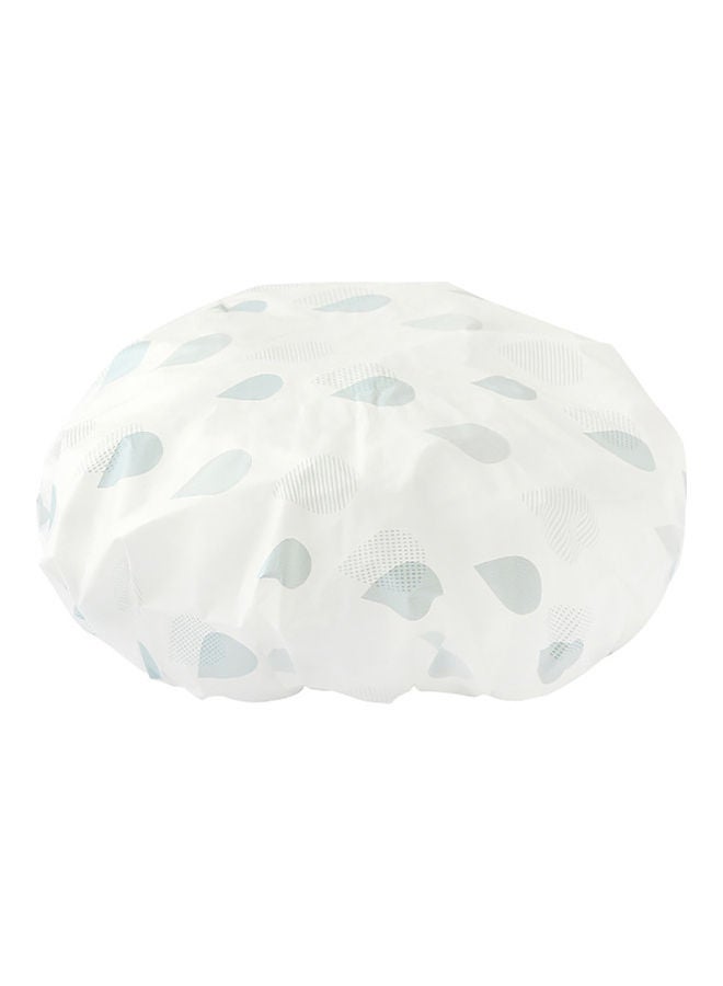 Waterproof Plastic Point Shower Cap White/Blue 3.00*1.00*2.00cm - Image 1