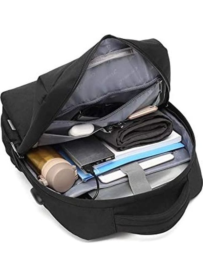 كول بيل حقيبة ظهر للابتوب مضادة للماء مع منفذ شحن أسود - Image 2