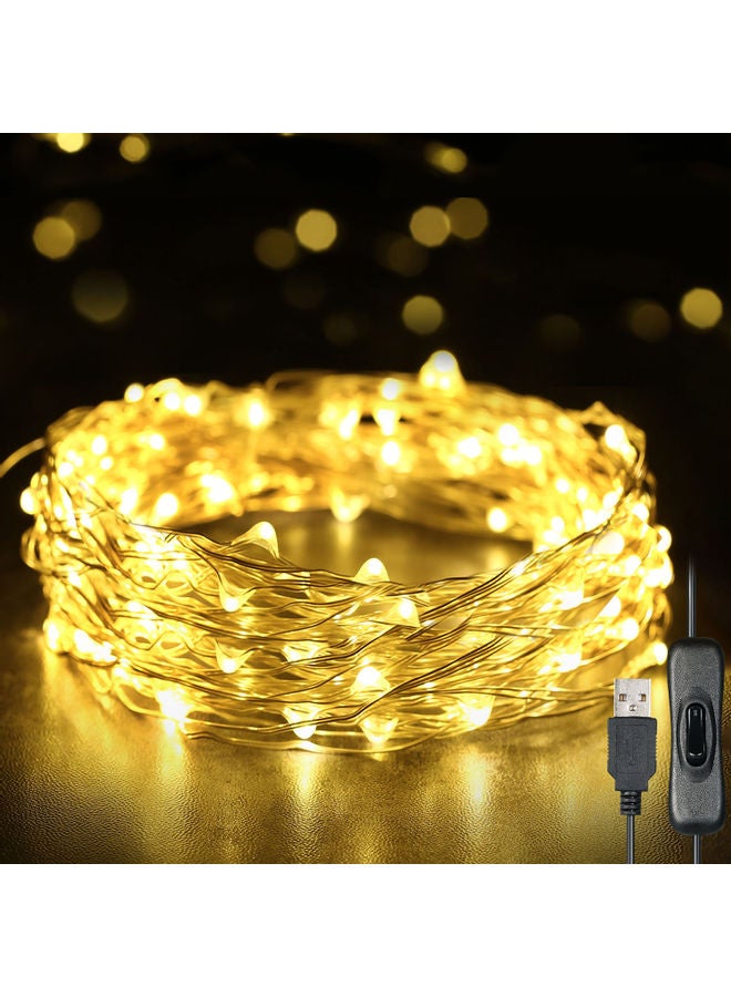 شريط إضاءة بمنفذ USB مكون من 120 مصباح بإضاءة LED أصفر - Image 1