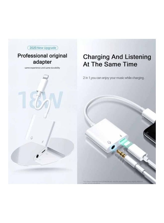JOYROOM Ben Series Lightning Audio and Charging Cable White  - Image 2