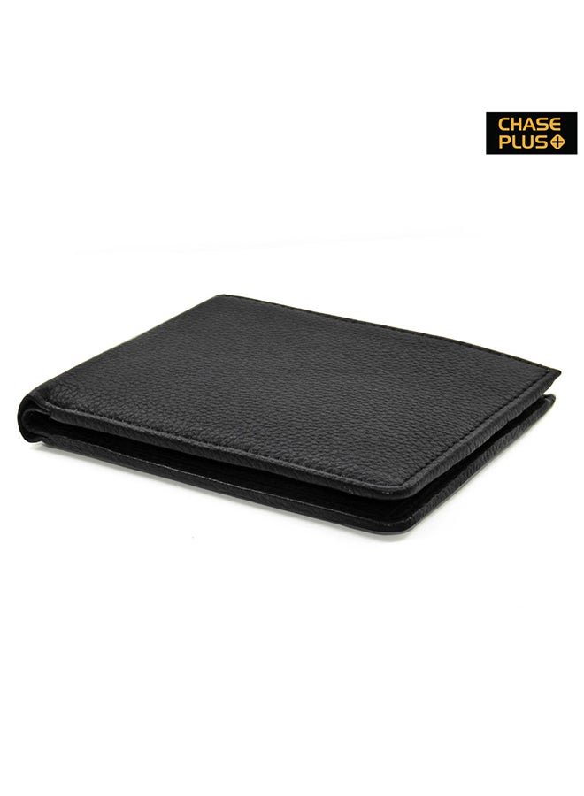 Chase Plus - Genuine Leather Men’s Wallet Grainy Black - Image 1
