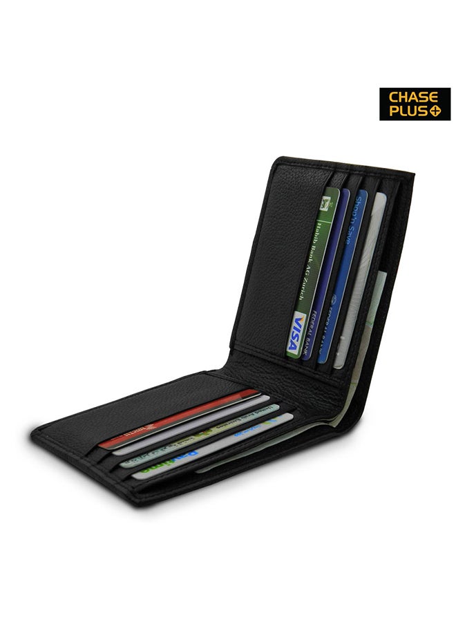 Chase Plus - Genuine Leather Men’s Wallet Grainy Black - Image 1