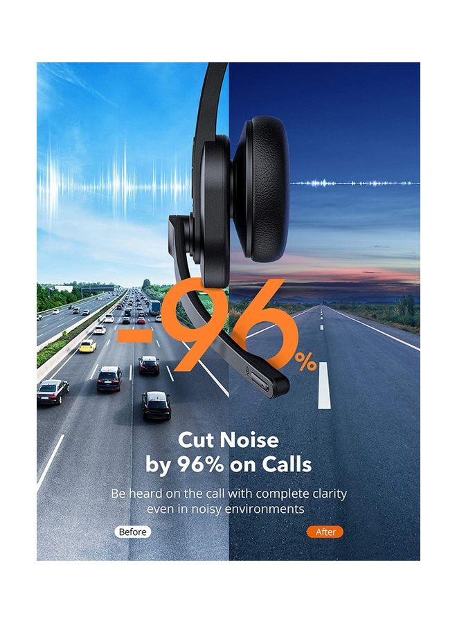 TaoTronics - Bluetooth Headset with Noise Cancelling Microphone Black - Image 1