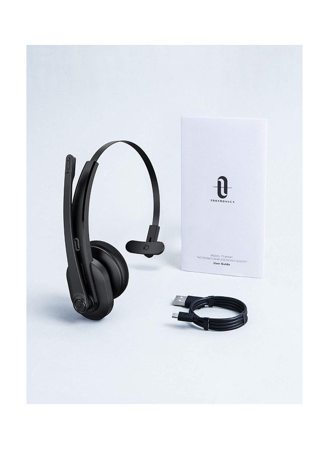 TaoTronics - Bluetooth Headset with Noise Cancelling Microphone Black - Image 1