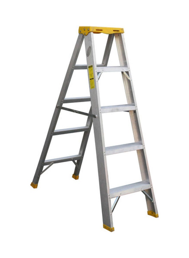 Penguin Aluminium Double Side Plastic Top Ladder Silver 150x15x47.5cm  - Image 1