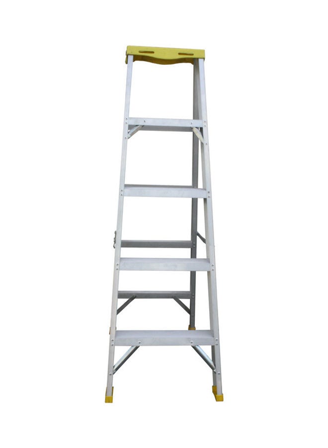 Penguin Aluminium Double Side Plastic Top Ladder Silver 150x15x47.5cm  - Image 2
