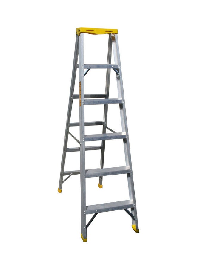 Penguin Aluminium Double Side Plastic Top Ladder Silver 179.5x15x50.5cm  - Image 2