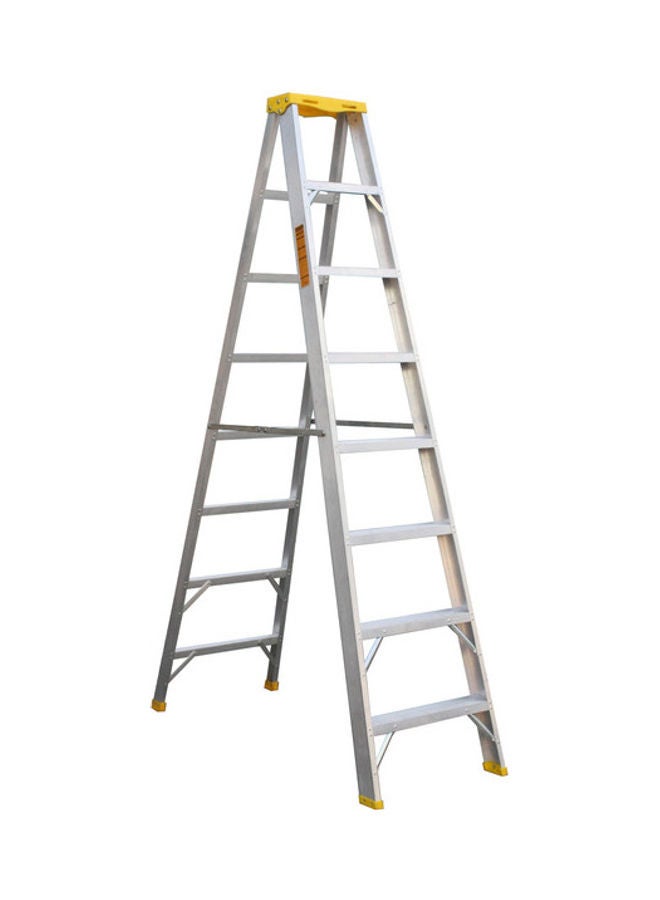 Penguin Aluminium Double Side Plastic Top Ladder Silver 210x15x53.5cm  - Image 1
