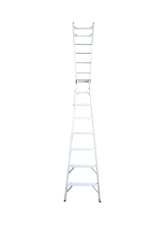 Penguin Aluminium Two-In-One Ladder Silver 241x15x57cm  - Image 3