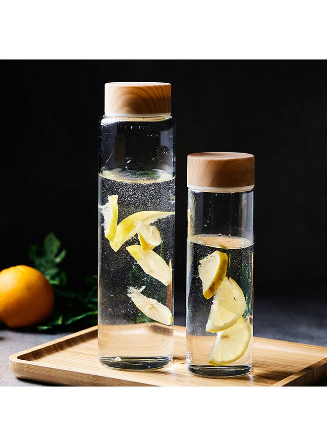 Home Box - Borosilicate Water Bottle With Wooden Lid Clear - Image 1