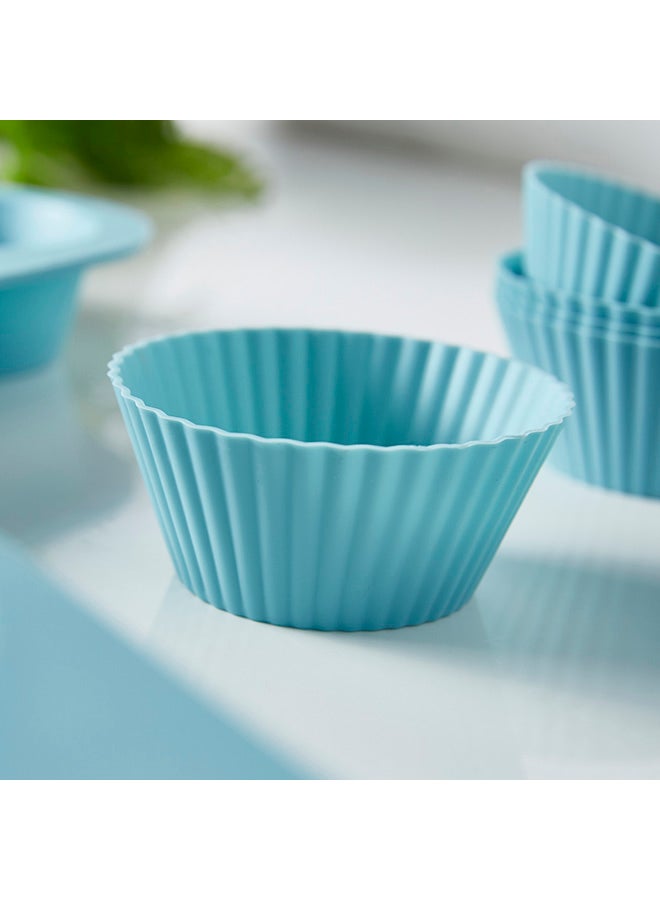 هوم بوكس مجموعة من 6 قوالب قابلة للطي من السيليكون لصنع المافن أزرق 7x3سم - Image 4
