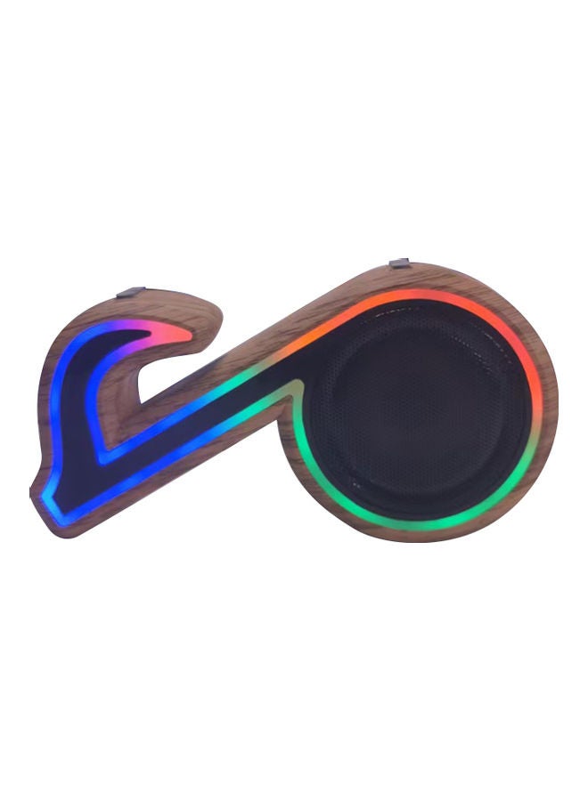 Muslady RGB Glare Portable Bluetooth Wireless Speaker Wood Grain  - Image 4
