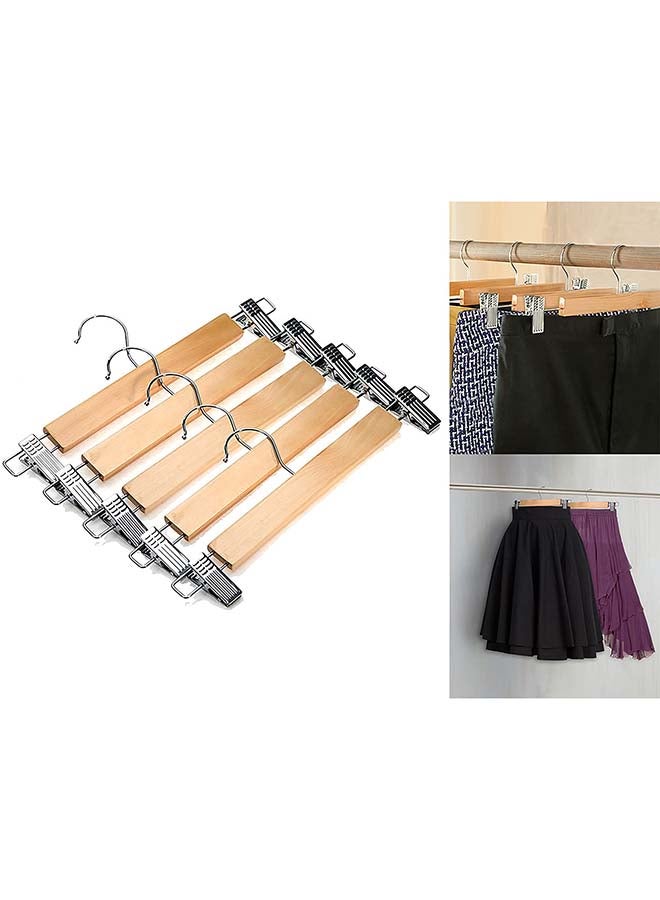 ZENHOME 10 Piece Wooden Hangers With Clips Beige - Image 5