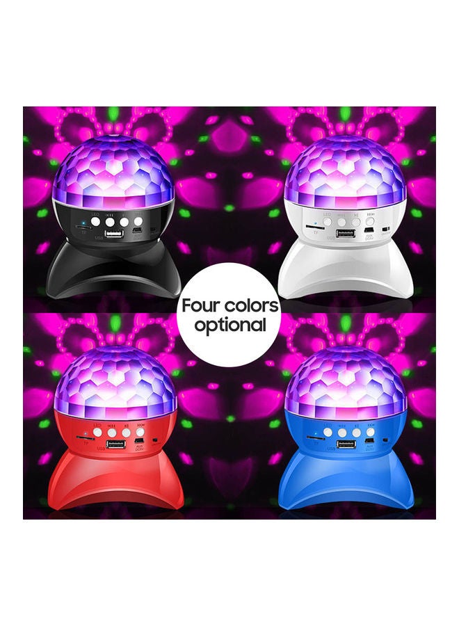 Muslady Portable Crystal Rotating Ball LED Bluetooth Wireless Speaker Red - Image 3