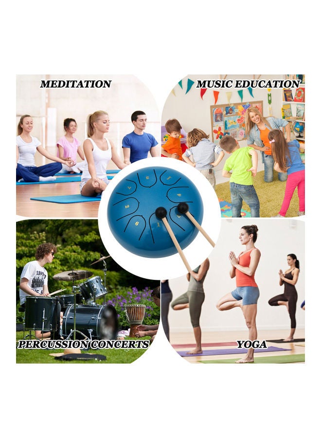 Muslady Mini Steel Hand Pan Drum Percussion Instrument with Drumsticks - Image 3