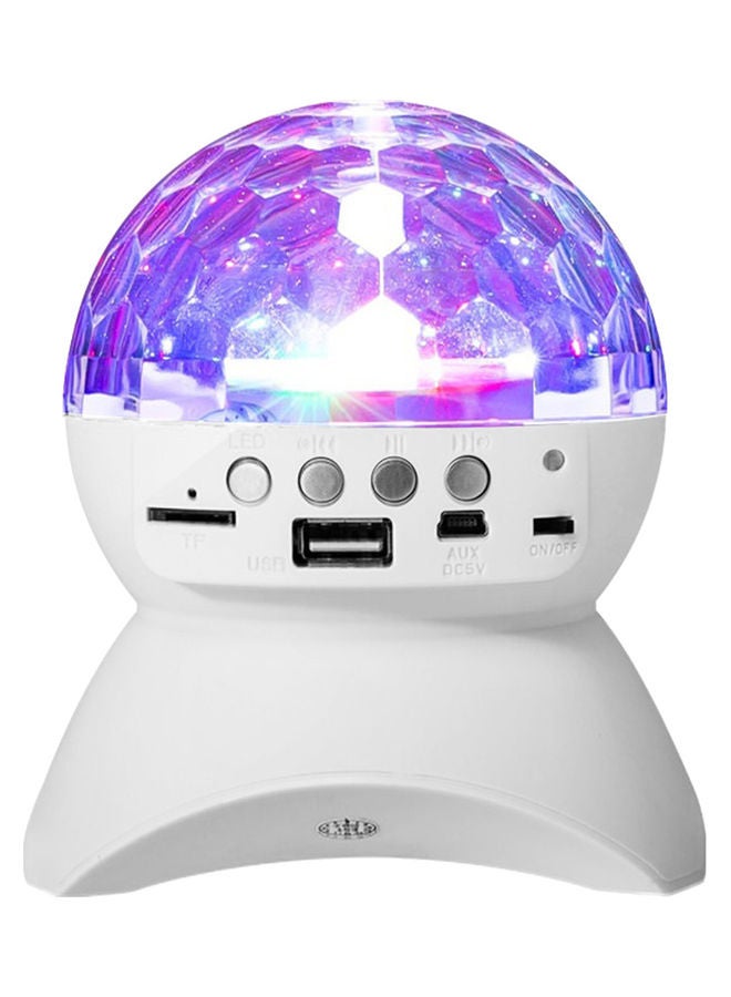 Muslady Portable Crystal Rotating Ball LED Bluetooth Wireless Speaker White