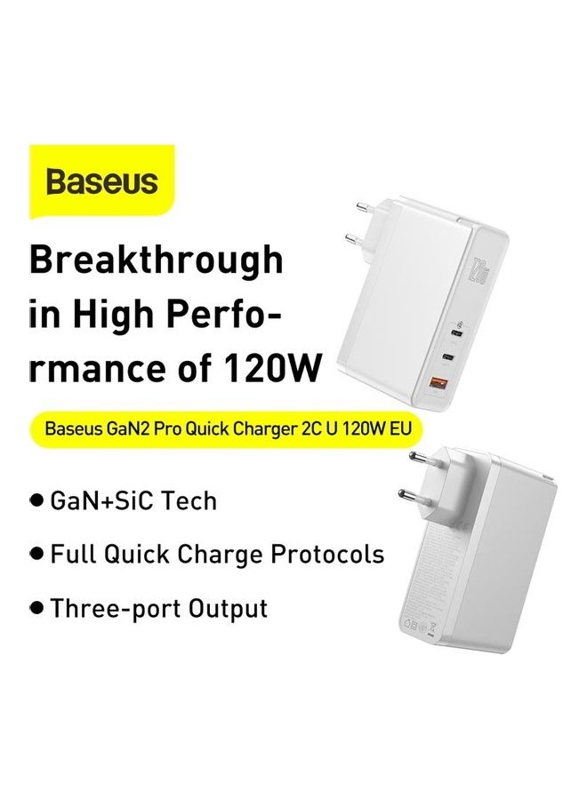 Baseus Triple Port Mini Quick Charger White - Image 2