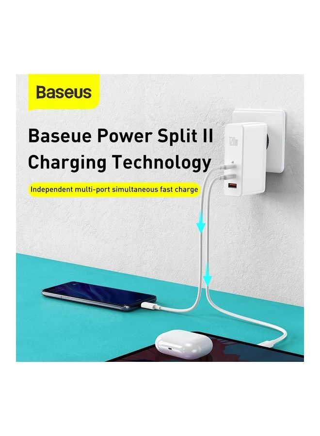 Baseus Triple Port Mini Quick Charger White - Image 4