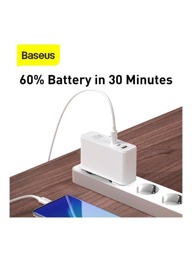 Baseus Triple Port Mini Quick Charger White - Image 5