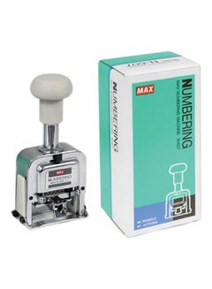 ماكس Max 6 Digites English Numbering Machine Silver 