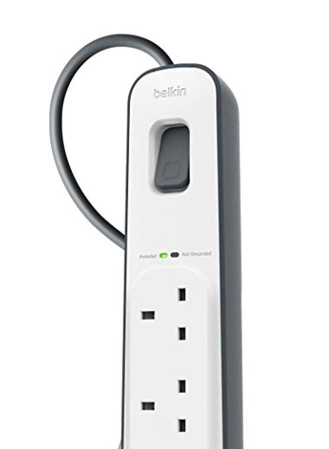 belkin 4-Way Surge Protection Strip White 5.4cm  - Image 2