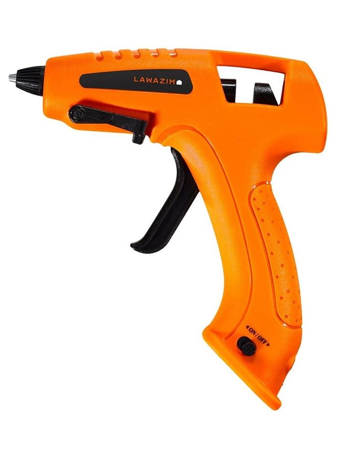 Lawazim Cordless Glue Gun -15W 3.7V Orange - Portable Mini Hot Glue Gun Melting Adhesive Gun Battery-Powered Rechargeable Glue Gun for Arts and Crafts Projects Repairs Scrapbooking Home improvement Orange/Black - Image 1