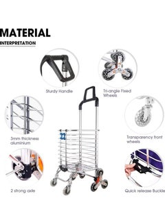 NuSense Portable Stair Climbing 8 Wheel Cart Multicolour  - Image 4