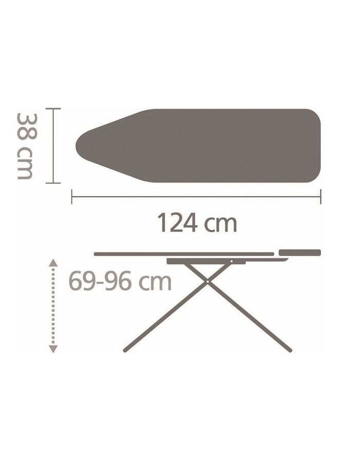 brabantia - Ironing Board, Size B With Solid Steam Iron Rest Tropical Leaves 124X38cm - Image 1