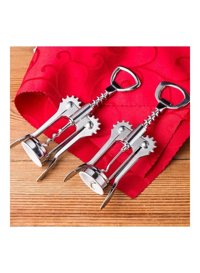 2-Piece Multifunctional Zinc Alloy Bottle Opener Silver  - Image 1