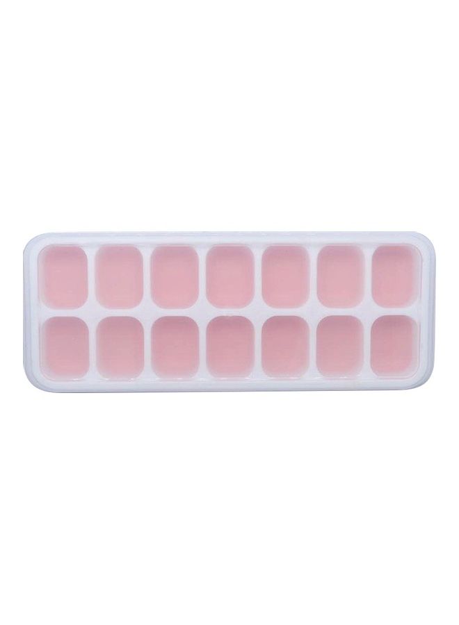 5-Piece 14 Grid Silicone Ice Cube Tray With Lid Pink - Image 2