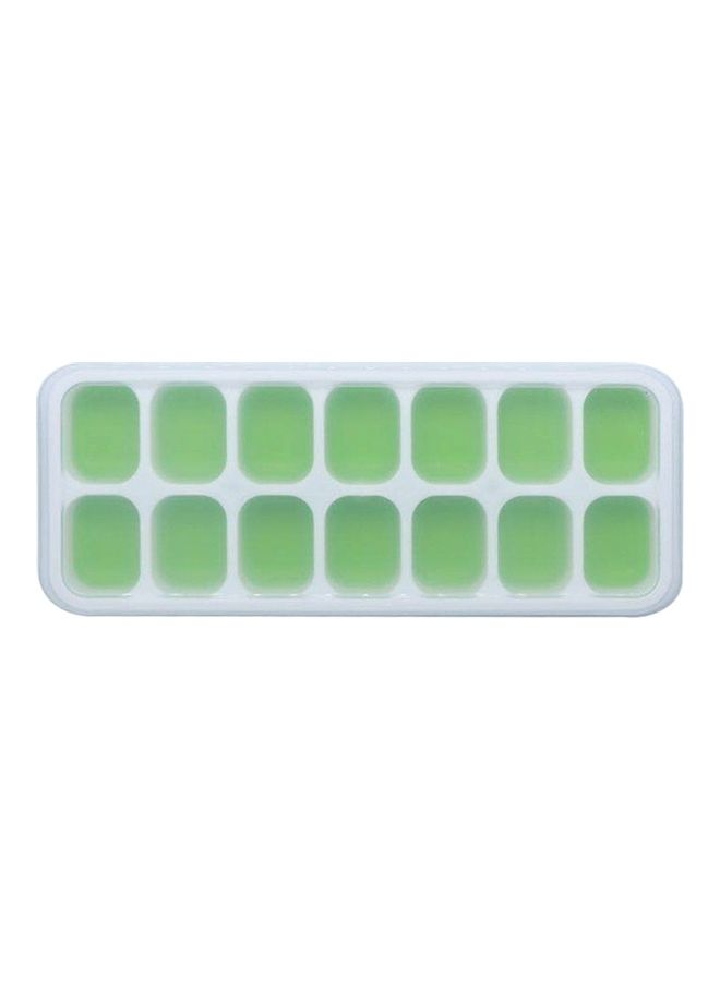 5-Piece 14 Grid Silicone Ice Cube Tray With Lid Green - Image 2