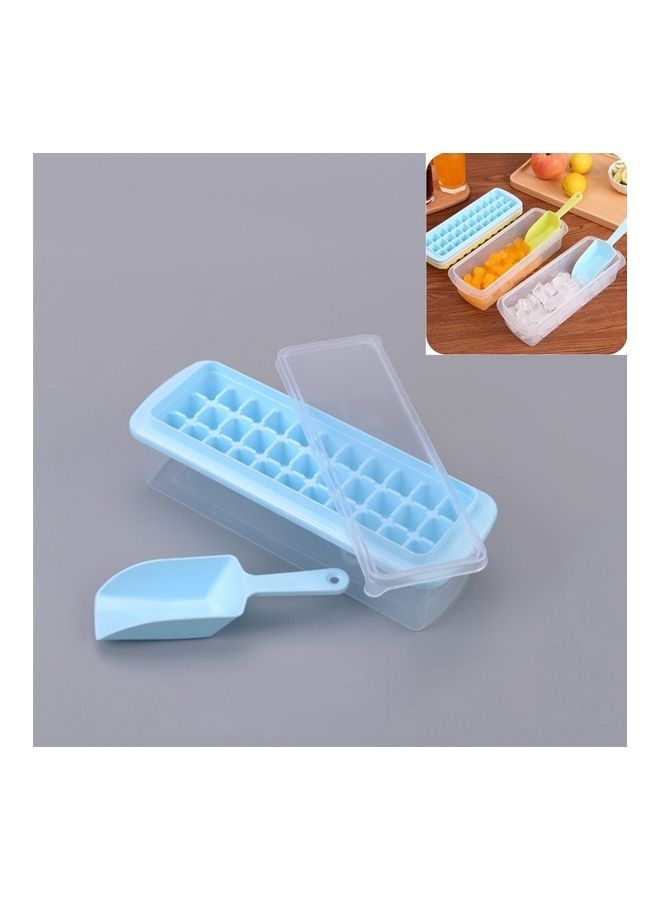 Generic - 3-Piece Creative 33 Grid DIY Ice Cube Box With Cover And Shovel Blue - Image 1
