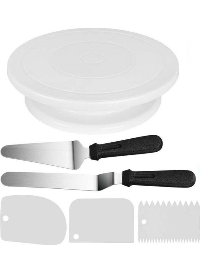 6-Piece Cake Turntable Set Decorating Baking Tool Multicolour  - Image 2