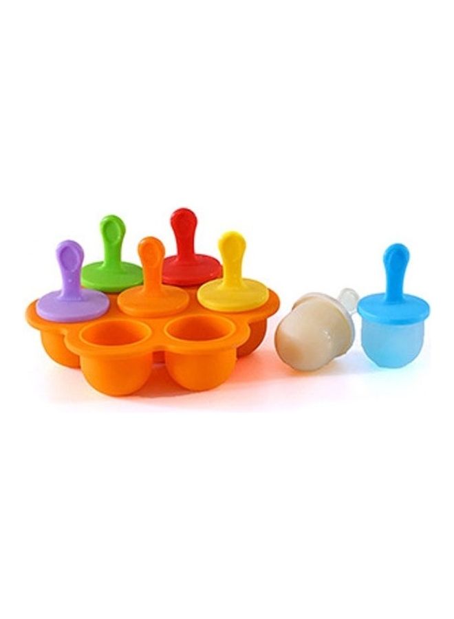 Silicone Mini Ice Cream Ball Lolly Maker Orange 