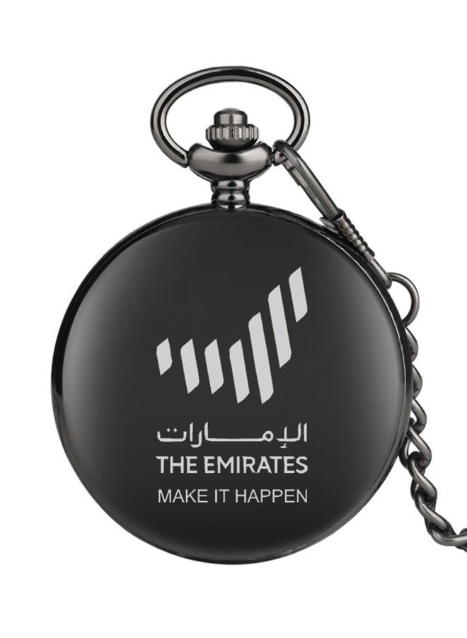 ياش ساعة جيب كوارتز بطبعة تذكارية لدولة الإمارات العربية المتحدة مطبوع عليها عبارة: 'The Emirates Make It Happen' unisex  - Image 1