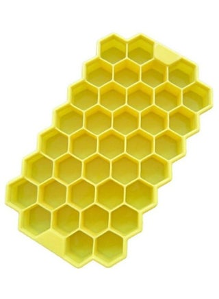 2-Piece 37 Grids Ice Cubes Honeycomb Ice Cube Tray Yellow - v1623042943/N48009699A_1