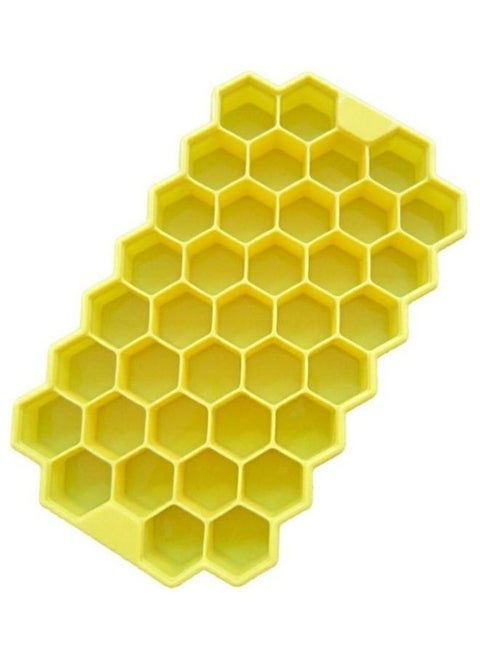 2-Piece 37 Grids Ice Cubes Honeycomb Ice Cube Tray Yellow
