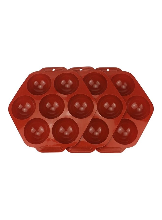 3-Piece Semicircle Silicone Chocolate Bomb Mold Brown  - Image 1