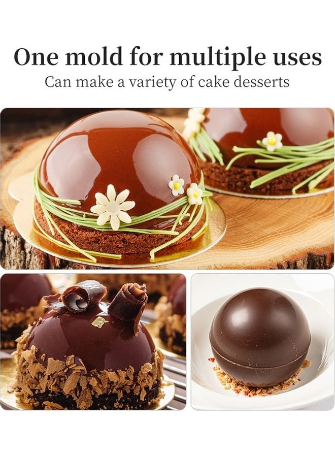 3-Piece Semicircle Silicone Chocolate Bomb Mold Brown  - Image 5