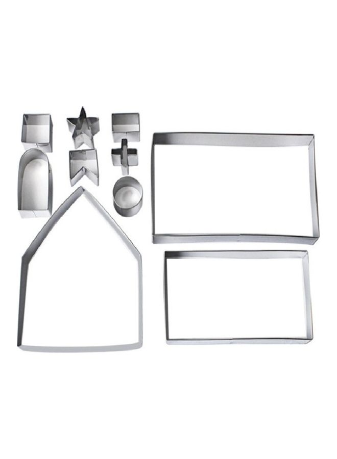 10 In 1 3D Stainless Steel Biscuit Mould Silver