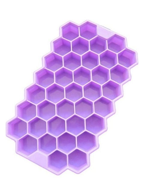 2-Piece 37 Grids Honeycomb Ice Cube Tray Purple
