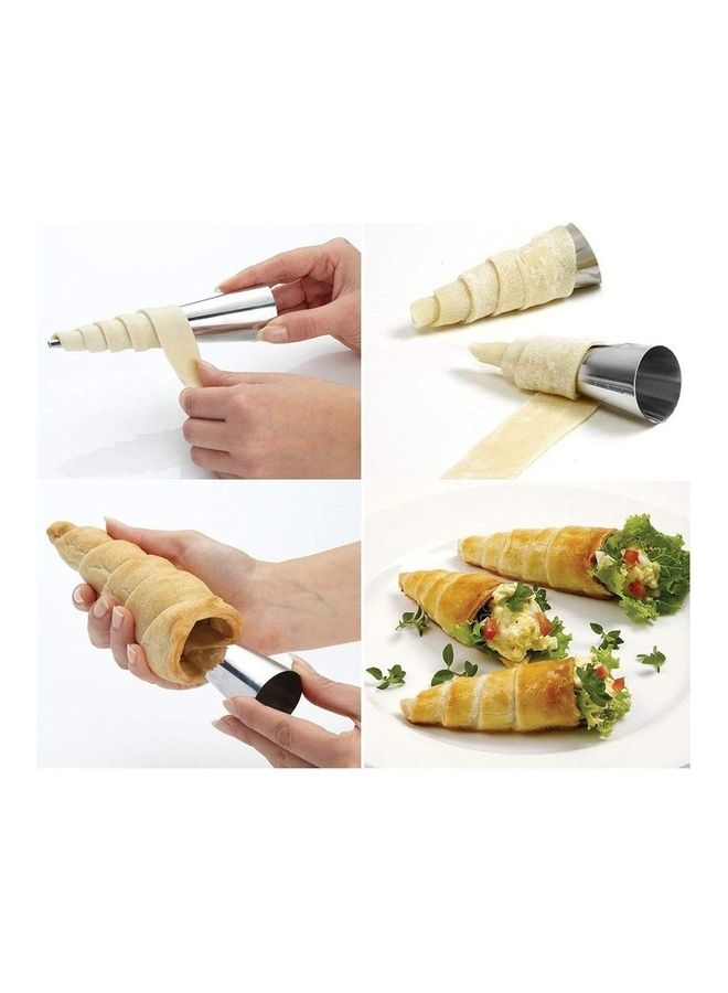 16-Piece Ice Cream Cone And Croissant Crispy Mold Set Silver - Image 5