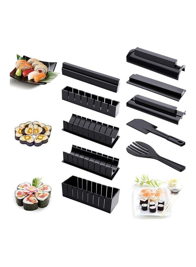 11-Piece Sushi Mold With Sushi Knife Rice Mold Black - Image 2